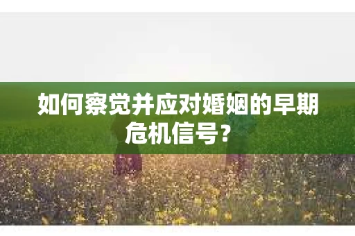 如何察觉并应对婚姻的早期危机信号？