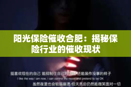 阳光保险催收合肥:揭秘保险行业的催收现状 阳光保险催收合肥:揭秘保险行业的催收现状