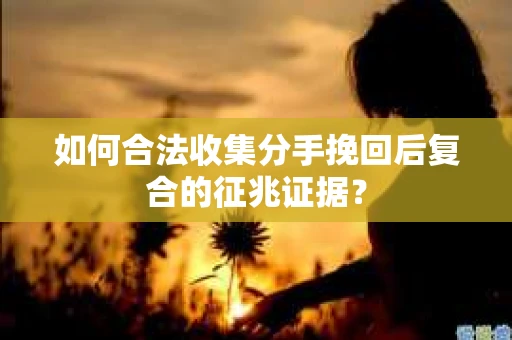 如何合法收集分手挽回后复合的征兆证据? 如何合法收集分手挽回后复合的征兆证据?