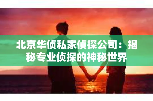 北京华侦私家侦探公司：揭秘专业侦探的神秘世界