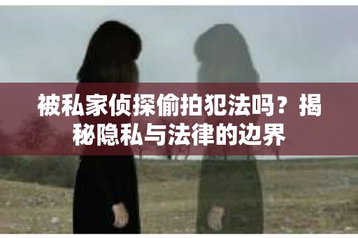 被私家侦探偷拍犯法吗？揭秘隐私与法律的边界