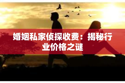 婚姻私家侦探收费：揭秘行业价格之谜