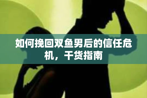 如何挽回双鱼男后的信任危机，干货指南