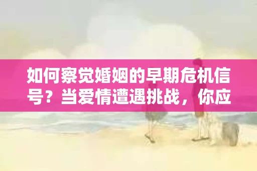 如何察觉婚姻的早期危机信号？当爱情遭遇挑战，你应该怎么办？