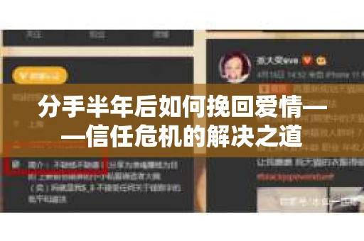 分手半年后如何挽回爱情——信任危机的解决之道